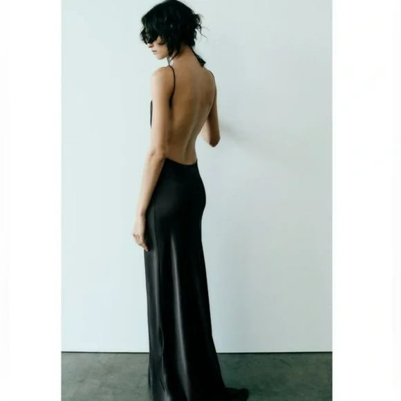 ZARA SATIN SLIP DRESS - Picture 7 of 10